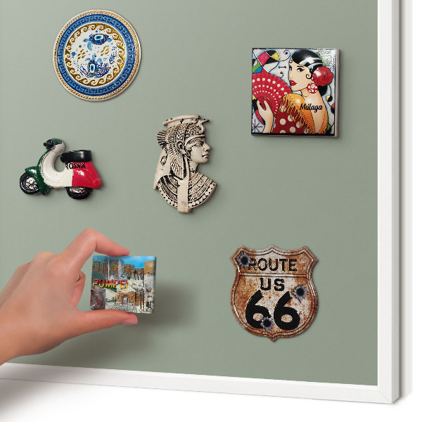 Decorative magnet board with a white frame Sage