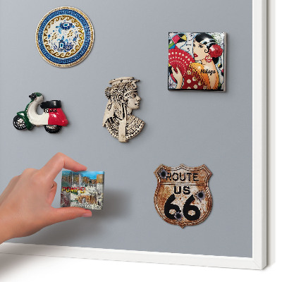 Decorative magnet board with a white frame Delicate gray