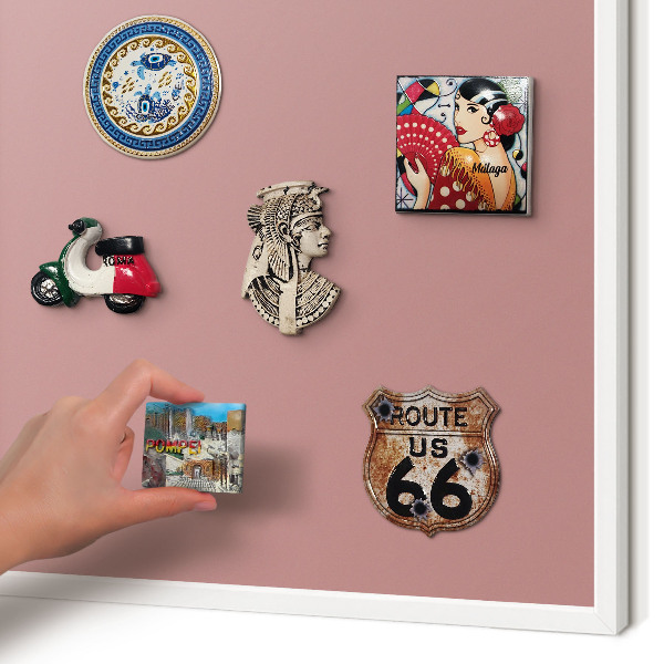 Decorative magnet board with a white frame Pastel dusty pink