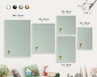 Decorative magnet board with a white frame Light mint