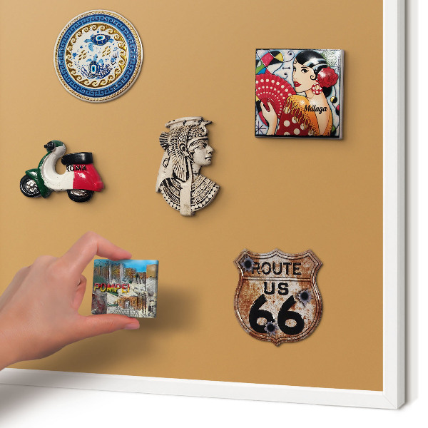 Decorative magnet board with a white frame Dull orange