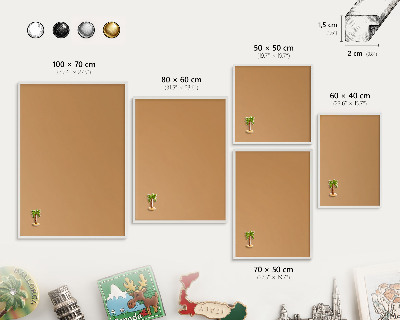 Decorative magnet board with a white frame Dull orange
