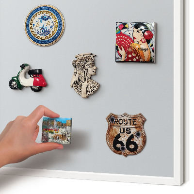 Magnetic board for travel magnets in a white frame Light gray