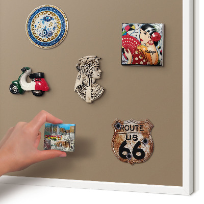 Decorative magnet board with a white frame Neutral brown