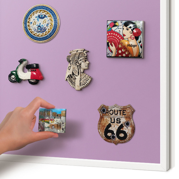 Decorative magnet board with a white frame Light purple