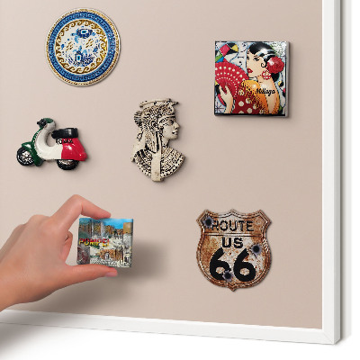 Decorative magnet board with a white frame Beige pink