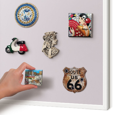 Magnetic board for travel magnets in a white frame Light lilac