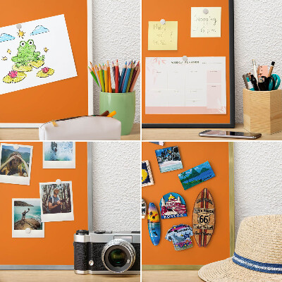 Decorative magnet board with a white frame Strong orange