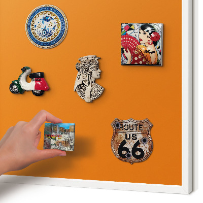 Decorative magnet board with a white frame Strong orange