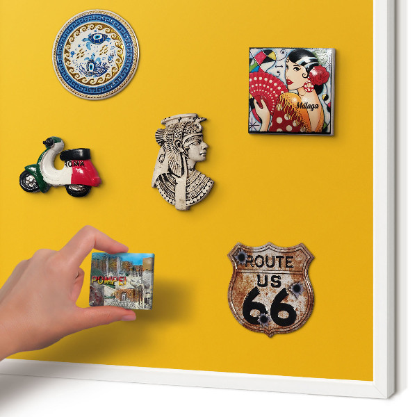 Decorative magnet board with a white frame Vivid orange