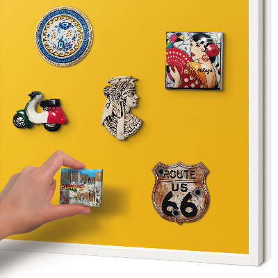 Decorative magnet board with a white frame Vivid orange