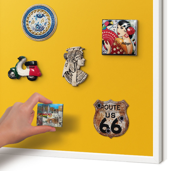 Decorative magnet board with a white frame Vivid orange