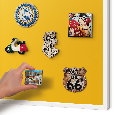 Decorative magnet board with a white frame Vivid orange