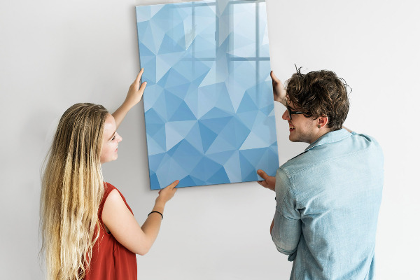 Dry erase board magnetic Modern photo board in blue