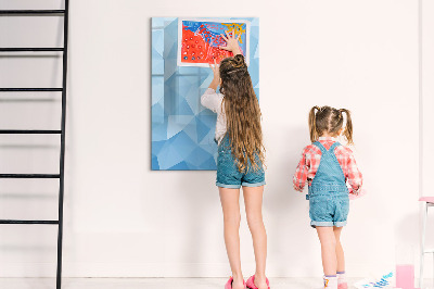 Dry erase board magnetic Modern photo board in blue