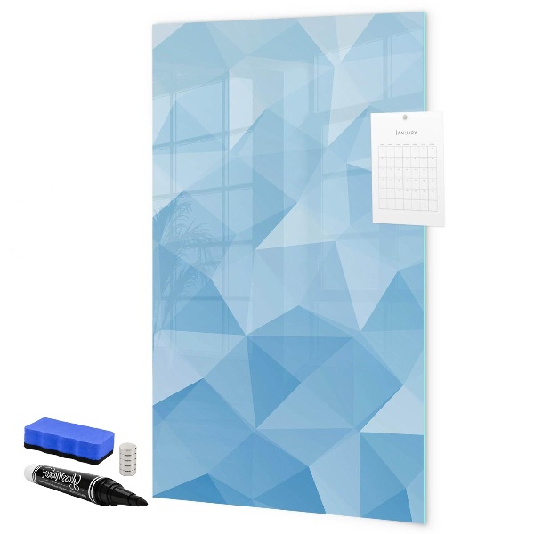 Dry erase board magnetic Modern photo board in blue