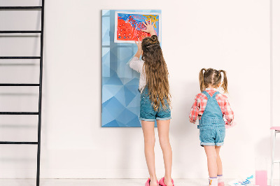 Dry erase board magnetic Modern photo board in blue