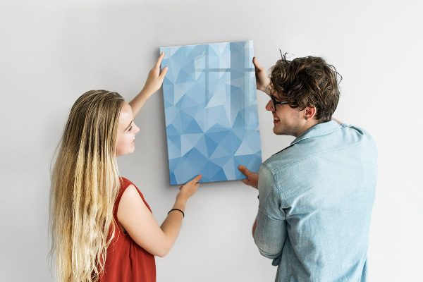 Dry erase board magnetic Modern photo board in blue