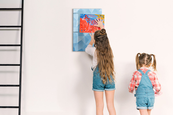 Dry erase board magnetic Modern photo board in blue