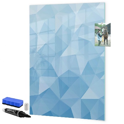 Dry erase board magnetic Modern photo board in blue