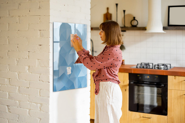 Dry erase board magnetic Modern photo board in blue