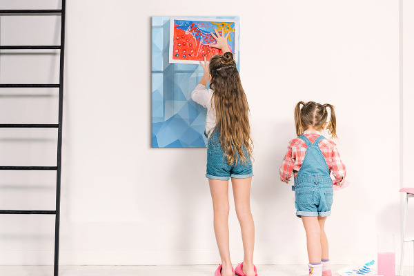 Dry erase board magnetic Modern photo board in blue