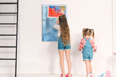 Dry erase board magnetic Modern photo board in blue