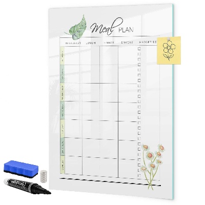 Magnetic dry erase board Meal plan for each week