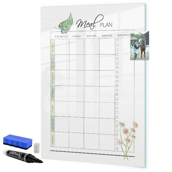 Magnetic dry erase board Meal plan for each week