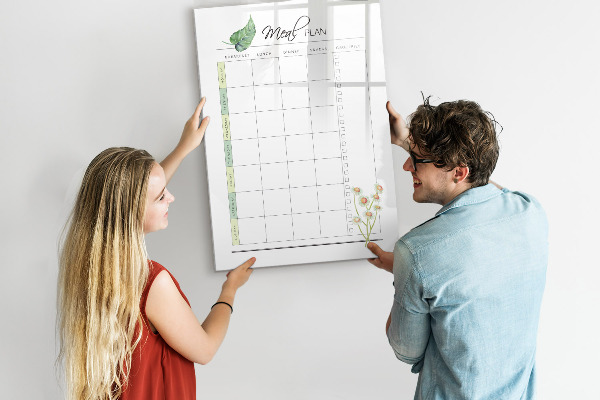 Magnetic dry erase board Meal plan for each week