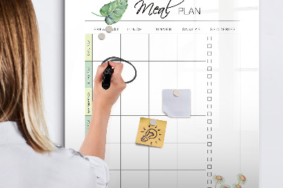 Magnetic dry erase board Meal plan for each week