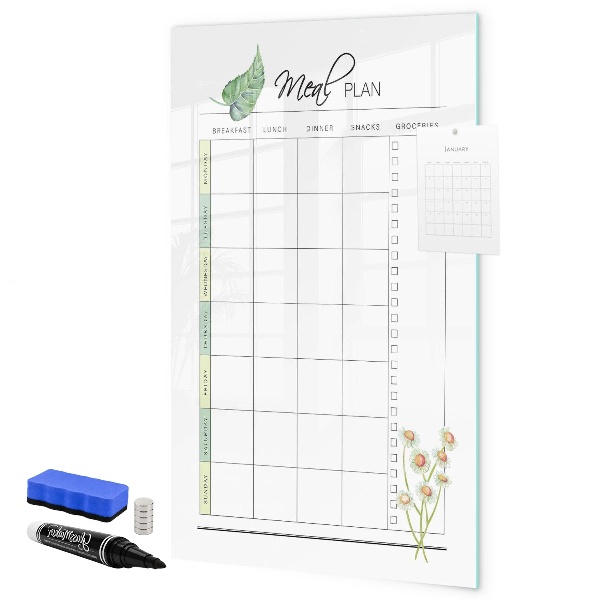Magnetic dry erase board Meal plan for each week