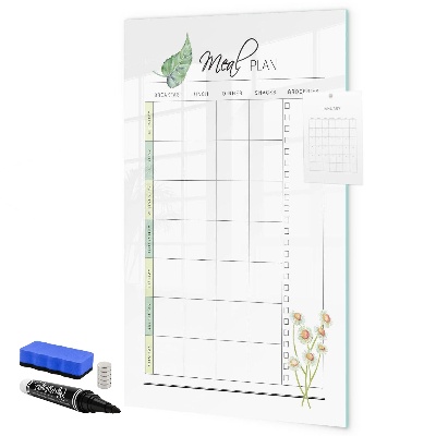 Magnetic dry erase board Meal plan for each week