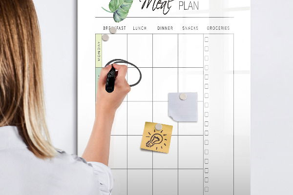 Magnetic dry erase board Meal plan for each week