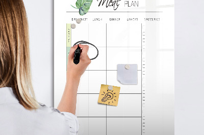 Magnetic dry erase board Meal plan for each week