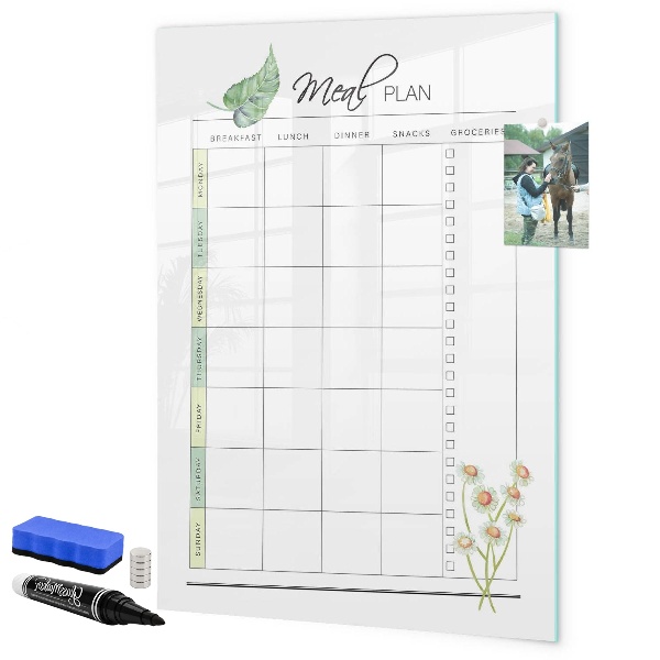 Magnetic dry erase board Meal plan for each week