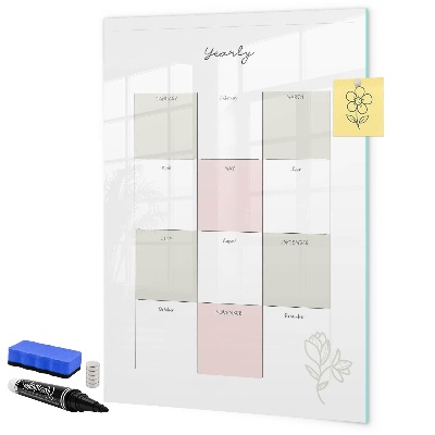 Dry erase board magnetic Annual planner with space for photos