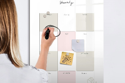 Dry erase board magnetic Annual planner with space for photos