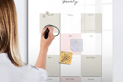 Dry erase board magnetic Annual planner with space for photos