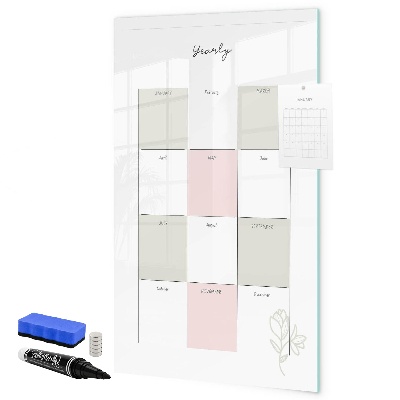 Dry erase board magnetic Annual planner with space for photos