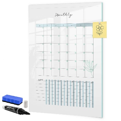 Magnetic dry erase board Monthly planner with space for photos