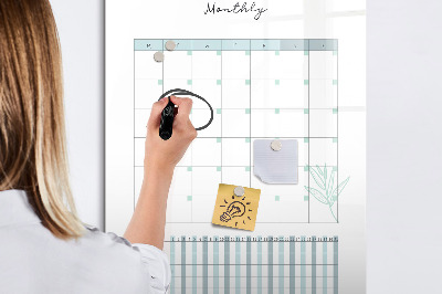 Magnetic dry erase board Monthly planner with space for photos
