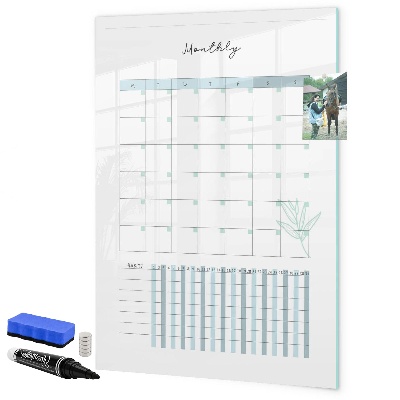 Magnetic dry erase board Monthly planner with space for photos