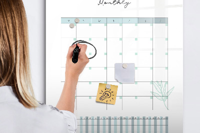 Magnetic dry erase board Monthly planner with space for photos