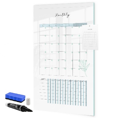 Magnetic dry erase board Monthly planner with space for photos