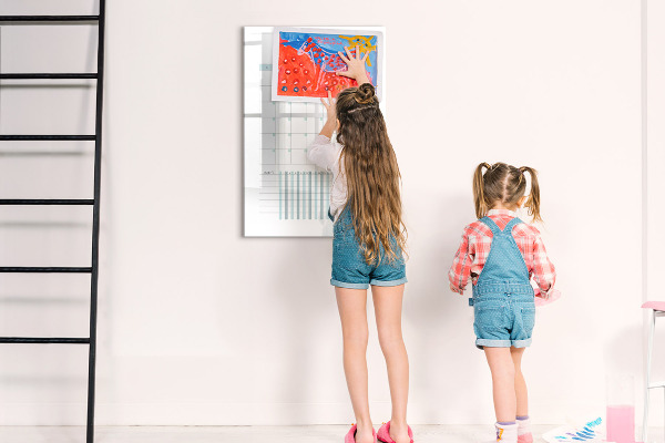 Magnetic dry erase board Monthly planner with space for photos