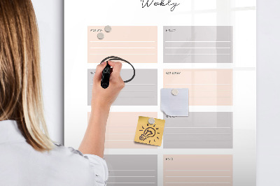 Dry erase board magnetic Weekly planner with space for photos