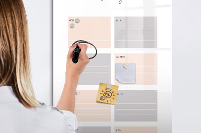 Dry erase board magnetic Weekly planner with space for photos