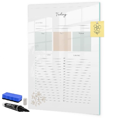 Magnetic dry erase board Daily schedule with space for photos
