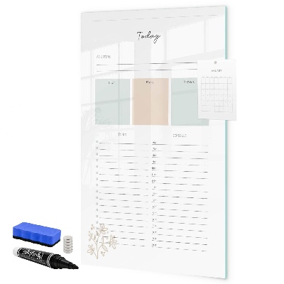 Magnetic dry erase board Daily schedule with space for photos